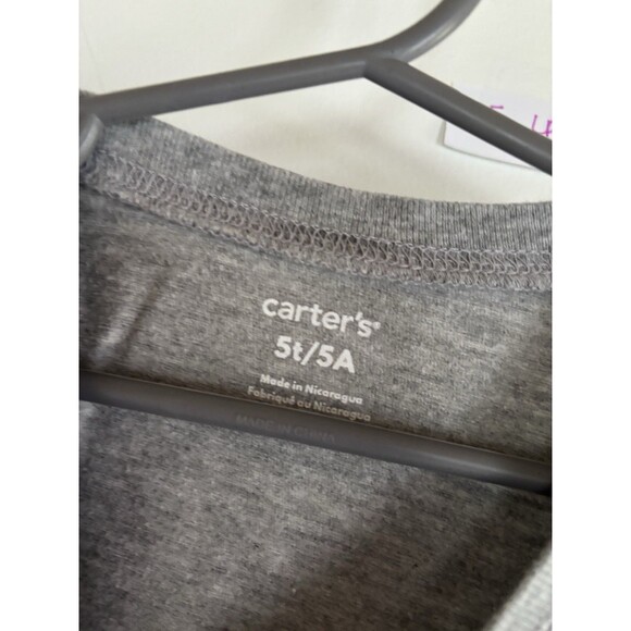 Carters Toddler Gray Long Sleeve Construction Dirt Crew Shirt Work Bulldozer 5t - Picture 2 of 2
